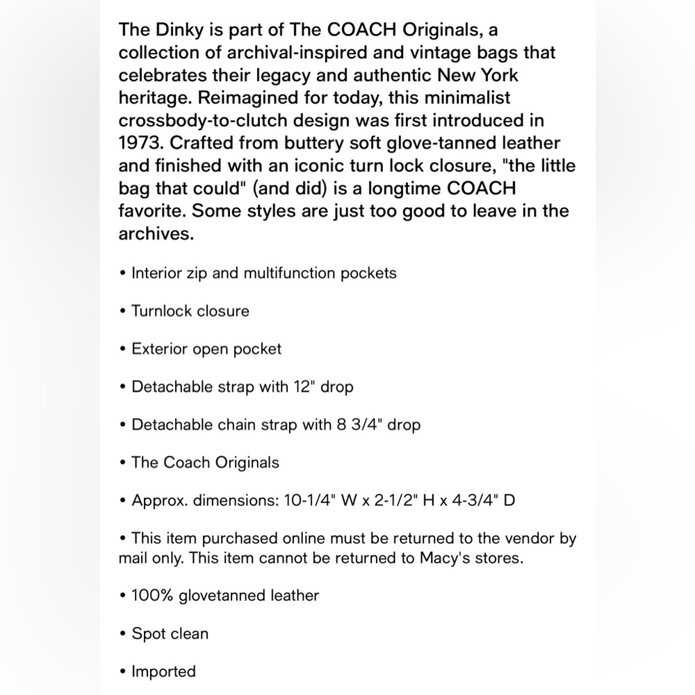 Coach Dinky Shoulder Bag - Picture 6 of 6